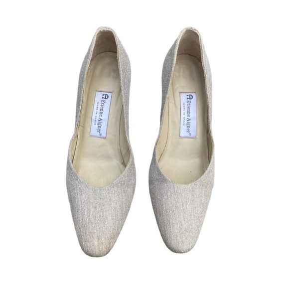 Etienne Aigner Beige Fabric Taylor Heels - Picture 2 of 10